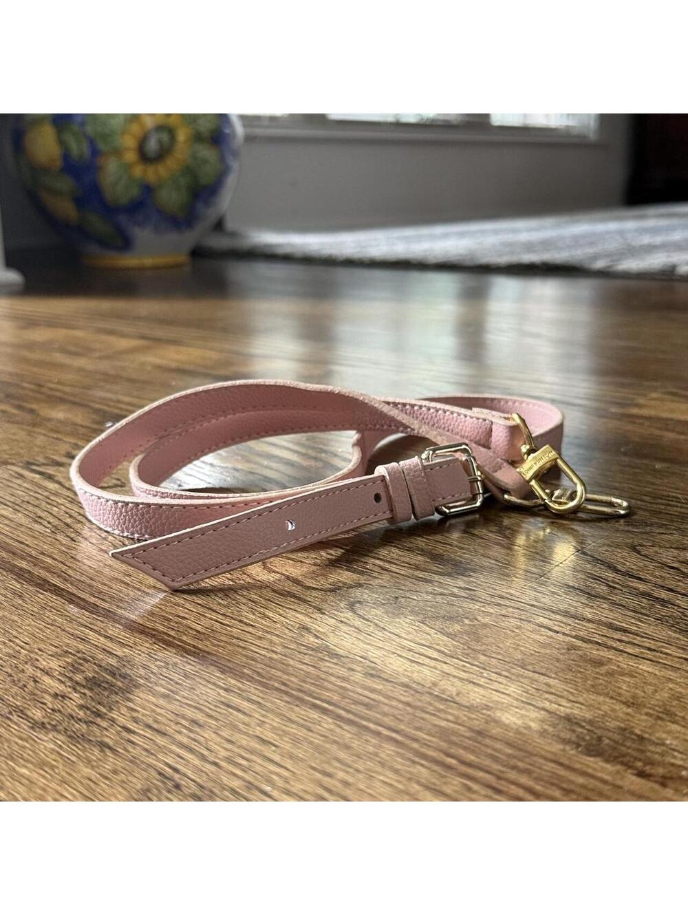 🌸 Authentic Louis Vuitton Pink Leather Adjustable Bag Strap